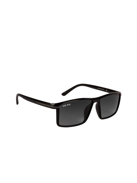 

TAG EYE Unisex Rectangle Sunglasses T1307TAG219, Black
