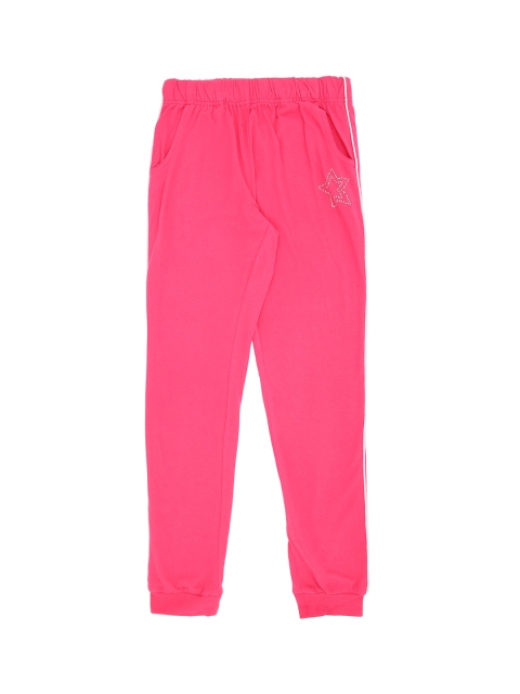 

Pantaloons Junior Girls Pink Solid Slim-Fit Joggers