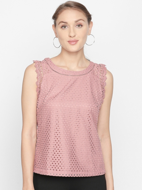 

Annabelle by Pantaloons Women Peach-Coloured Self Design Top