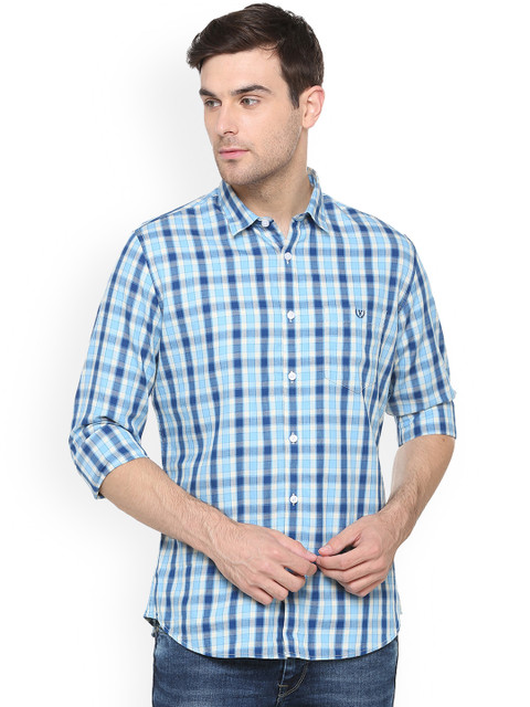 

Van Heusen Sport Men Blue Slim Fit Checked Casual Shirt