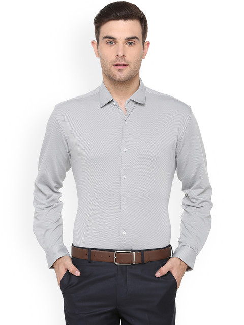

Van Heusen Men Grey Slim Fit Printed Formal Shirt