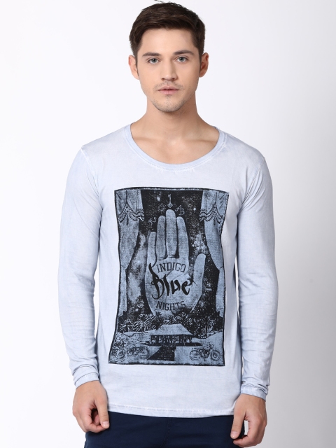 

Blue Saint Men Blue Printed Round Neck T-shirt