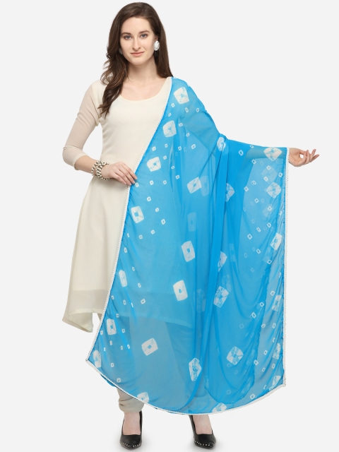 

Satrani Blue & White Printed Dupatta