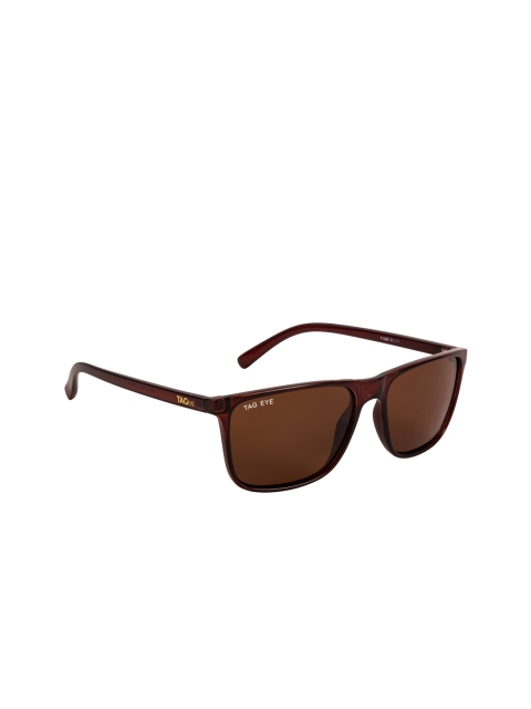 

TAG EYE Unisex Rectangle Sunglasses T1309TAG212, Brown
