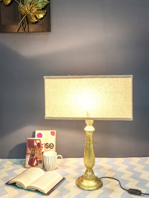 

Grated Ginger Gold-Toned Solid Handcrafted Table Lamp