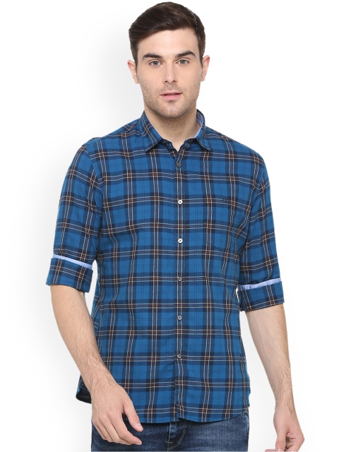 

Van Heusen Sport Men Blue Slim Fit Checked Casual Shirt