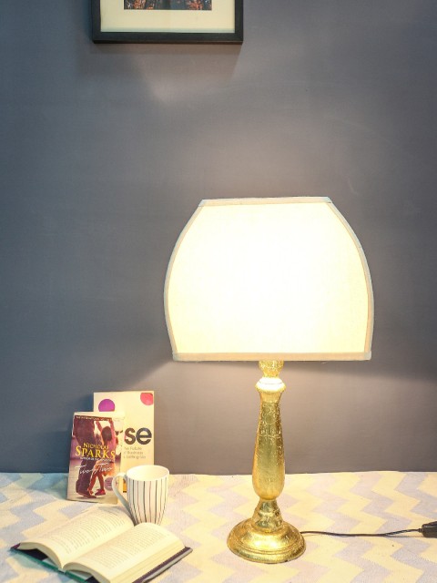

Grated Ginger Gold-Toned Solid Handcrafted Table Lamp