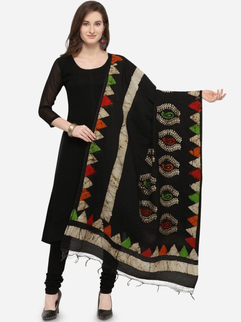 

Satrani Black & Red Printed Dupatta