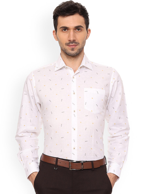 

Van Heusen Men White Regular Fit Printed Casual Shirt