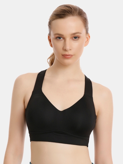 Zelocity Black Solid Non-Wired Non Padded Sports Bra ZC4279FASH0BLAK