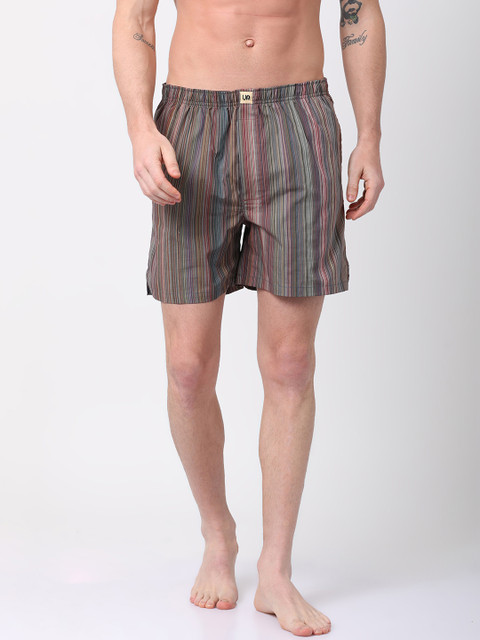 

Urban Dog Men Multicoloured Striped Boxer UDBX132, Multi