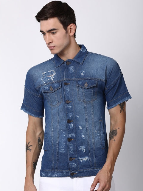 

Blue Saint Men Blue Slim Fit Solid Casual Shirt