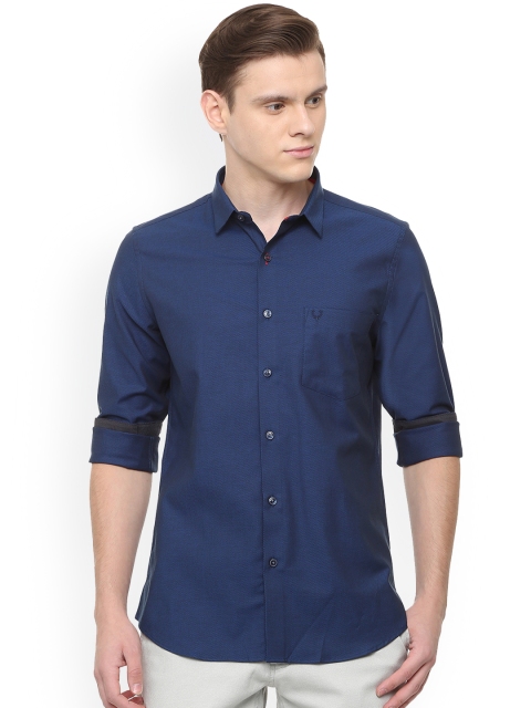

Allen Solly Men Navy Blue Slim Fit Self Design Casual Shirt
