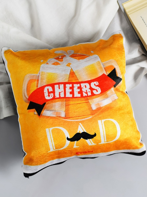 

Archies Black & Yellow Printed Square Cushion