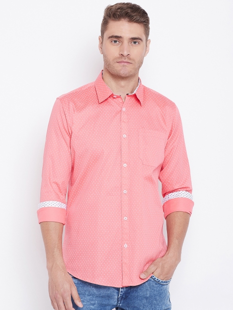 

Duke Men Pink Regular Fit Printed Casual Shirt