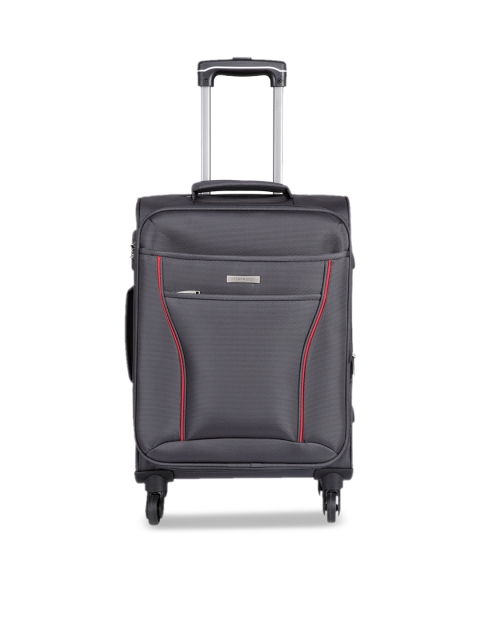 

Teakwood Leathers Grey Solid Cabin Trolley Bag