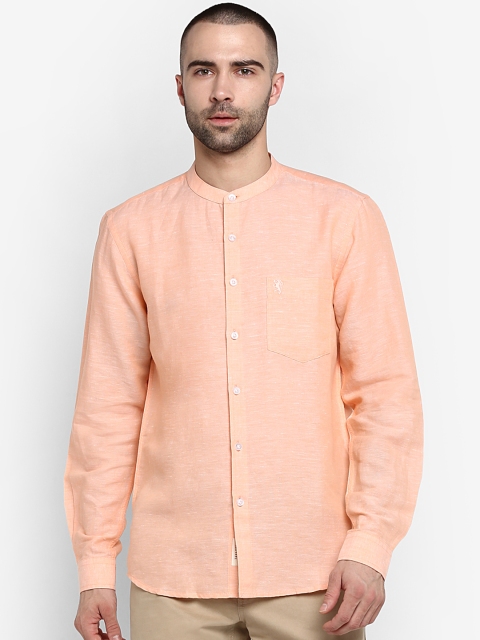 

Red Tape Men Orange Regular Fit Self Design Casual Shirt