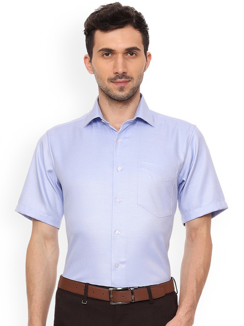 

Van Heusen Men Blue Regular Fit Solid Casual Shirt