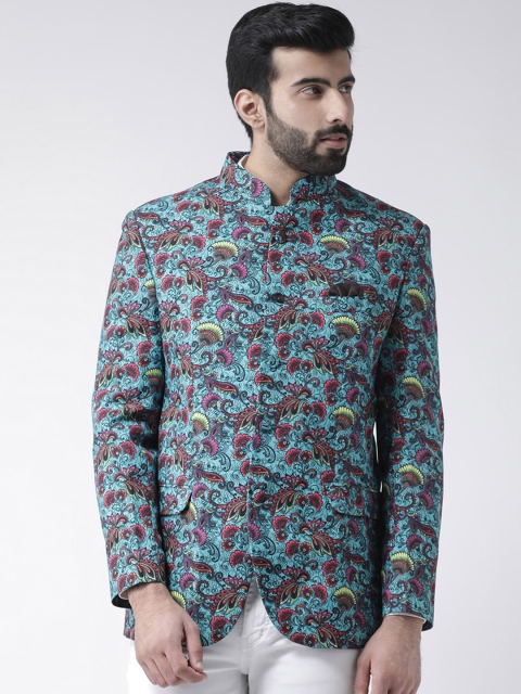 

Hangup Men Multicoloured Printed Regular-Fit Bandhgala Blazer, Multi