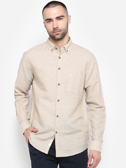 

Red Tape Men Beige Classic Regular Fit Solid Casual Shirt