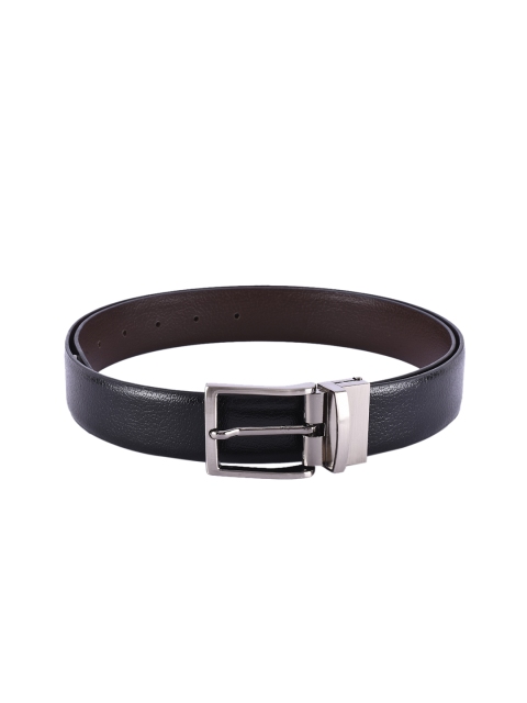 

BuckleUp Men Black & Brown Textured Reversible Leather Belt