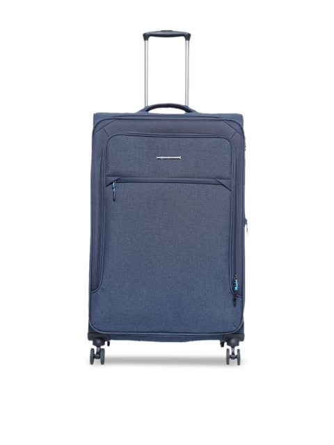 

Teakwood Leathers Blue Solid Large Trolley Bag