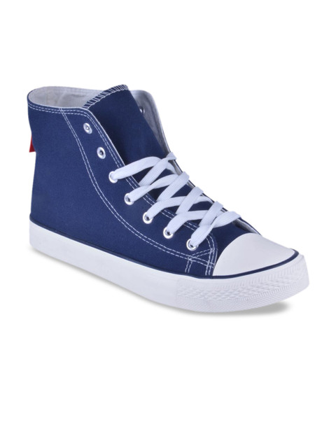 

Harvard Men Navy Blue Solid Mid-Top Sneakers