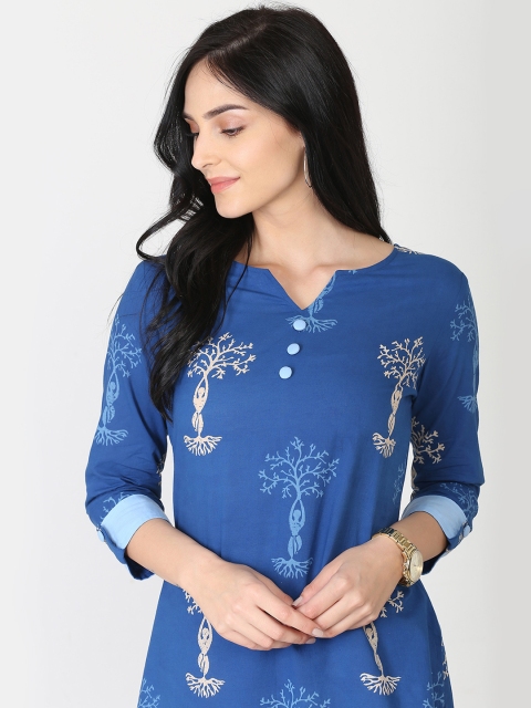 

Abhishti Women Blue Printed Top