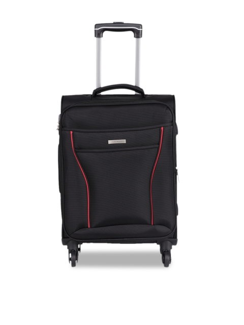 

Teakwood Leathers Black Solid Cabin Trolley Bag