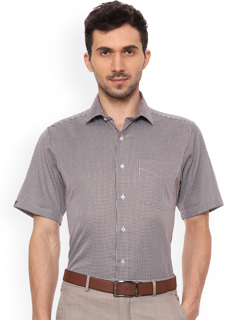 

Van Heusen Men Brown & White Regular Fit Printed Formal Shirt