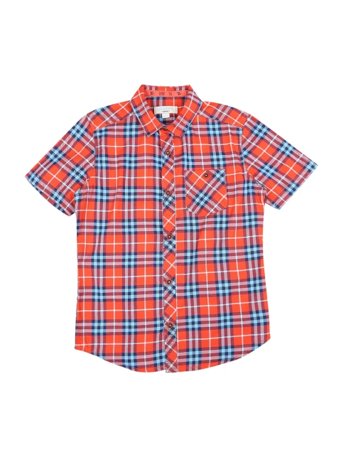 

Pantaloons Junior Boys Red & Blue Regular Fit Checked Casual Shirt
