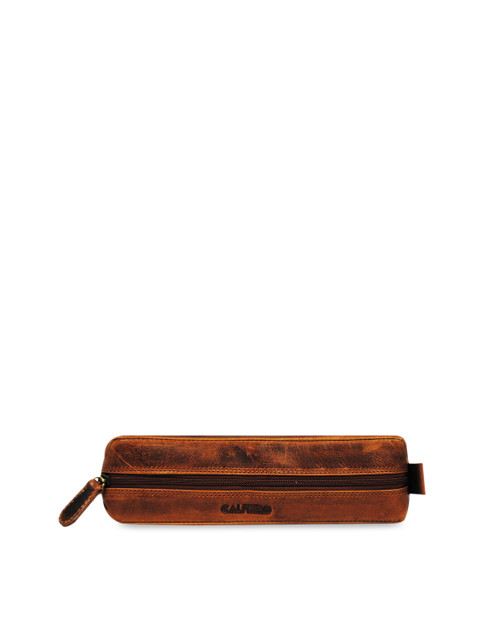 

CALFNERO Unisex Brown Solid Genuine Leather Pen Case