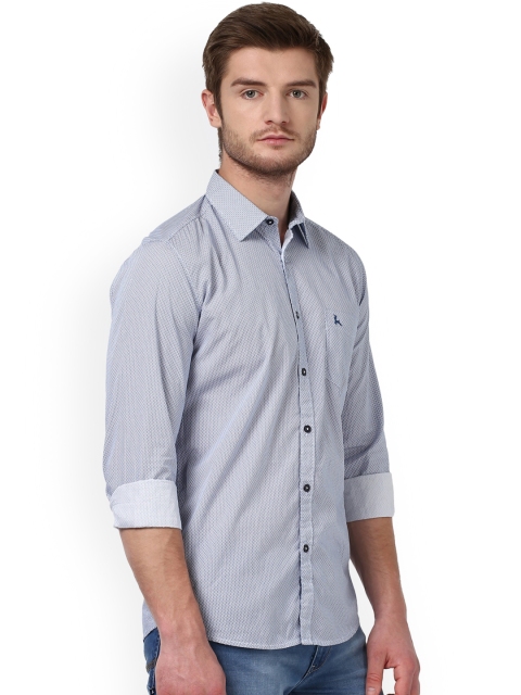 

Parx Men Blue Slim Fit Self Design Casual Shirt