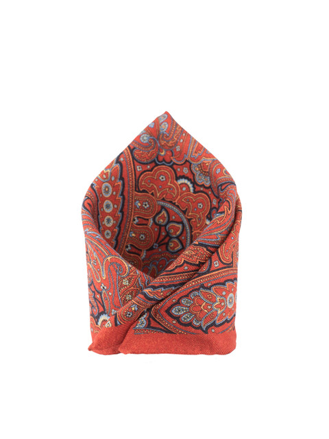 

The Tie Hub Men Rust Brown Printed Pocket Square