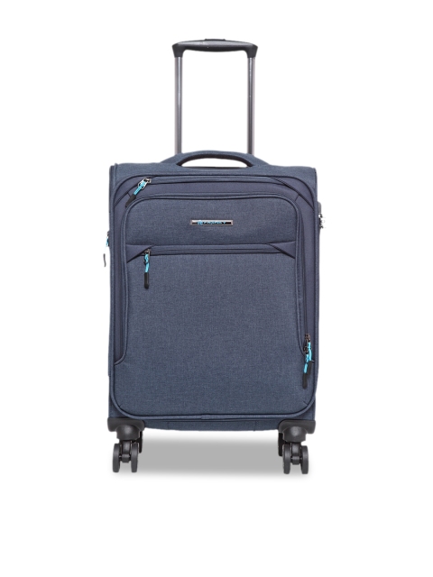 

Teakwood Leathers Blue Solid Cabin Trolley Bag