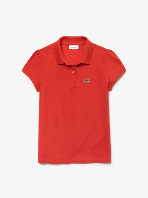 

Lacoste Girls Red Solid Polo Collar T-shirt
