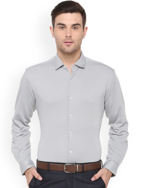 

Van Heusen Men Grey Slim Fit Self Design Formal Shirt