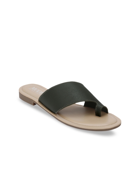 

Mode by Red Tape Women Olive Green Solid One Toe Flats