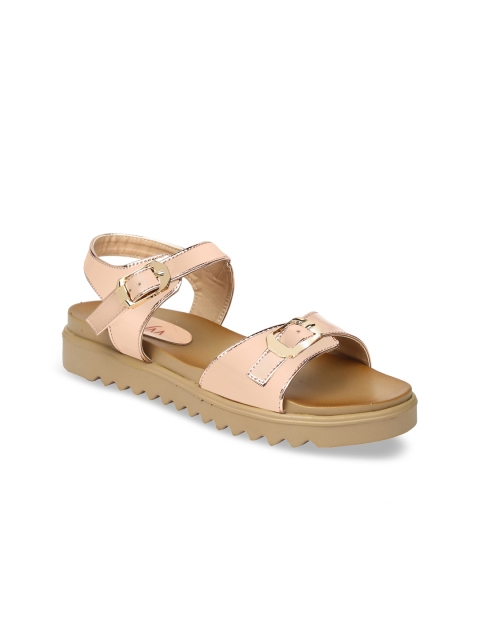 

VALIOSAA Women Gold-Toned Solid Sandals