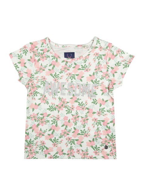 

Allen Solly Junior Girls White Printed Round Neck T-shirt
