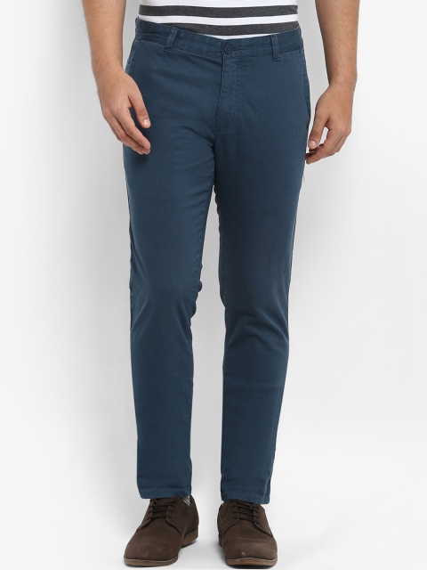 

Parx Men Blue Tapered Fit Solid Regular Trousers