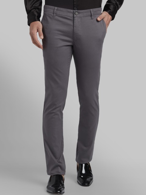 

Parx Men Grey Slim Fit Solid Regular Trousers