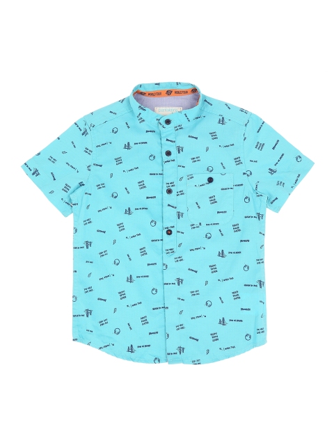 

Pantaloons Junior Boys Blue & Black Regular Fit Printed Casual Shirt