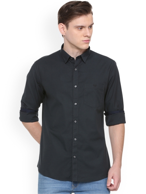 

Van Heusen Sport Men Black Slim Fit Solid Casual Shirt