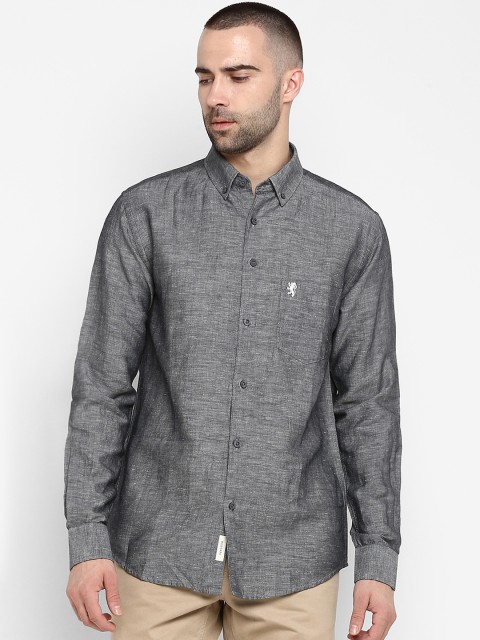 

Red Tape Men Charcoal Regular Fit Self Design Casual Shirt