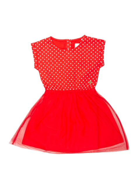 

Allen Solly Junior Girls Red Printed Fit and Flare Dress