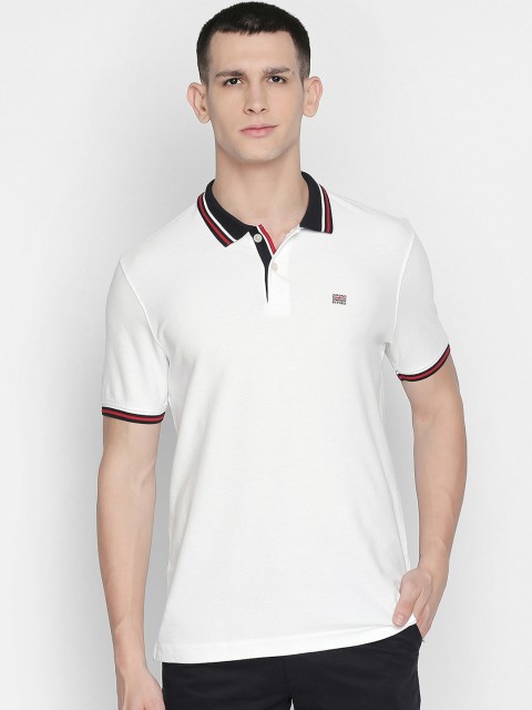 

BYFORD by Pantaloons Men White Solid Polo Collar T-shirt