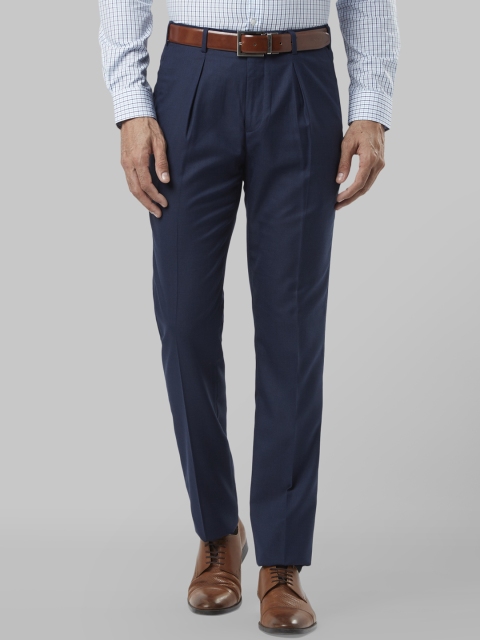 

Raymond Men Blue Regular Fit Solid Formal Trousers