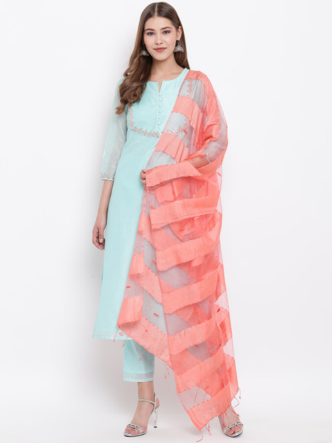 

Shakumbhari Pink Striped Dupatta