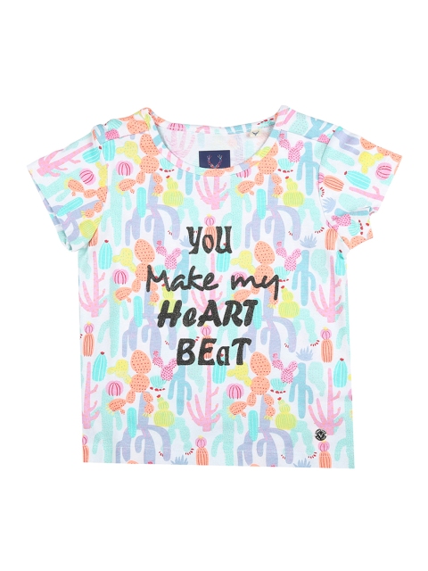 

Allen Solly Junior Girls Blue Printed Round Neck T-shirt